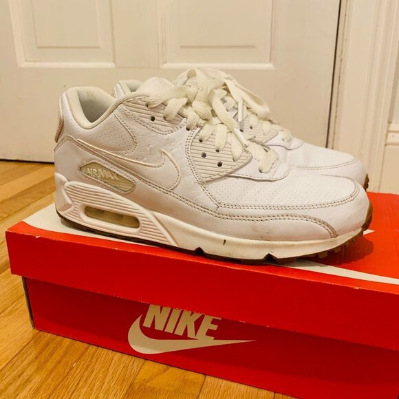 Nike Air Max 90 Leather PA Ostrich Sneakers White/Gum Men's Size 8 705012-111 - Picture 2 of 7